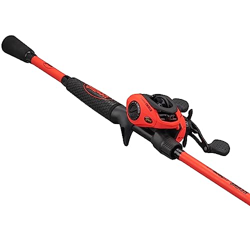 Lew's MACH Smash Baitcast Reel and Fishing Rod Combo, IM6 Graphite, Red P923