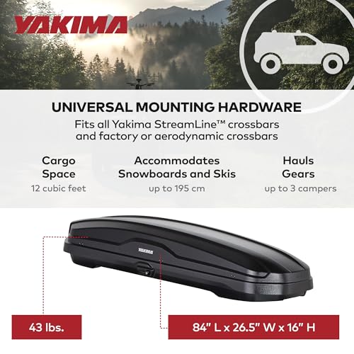 Yakima SkyBox NX XL Roof Cargo Carrier, 18 cu ft, Black W25736