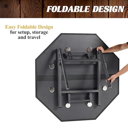 Barrington Folding Poker Table with Padded Rail and Felt Playing Surface D15193