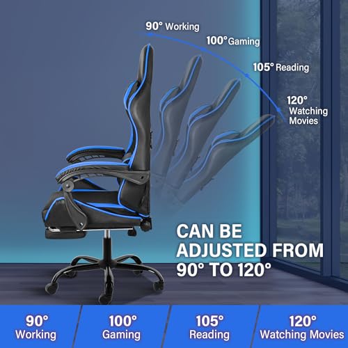 Gaming Chair with Footrest, Lumbar Support, Red/Black M9231