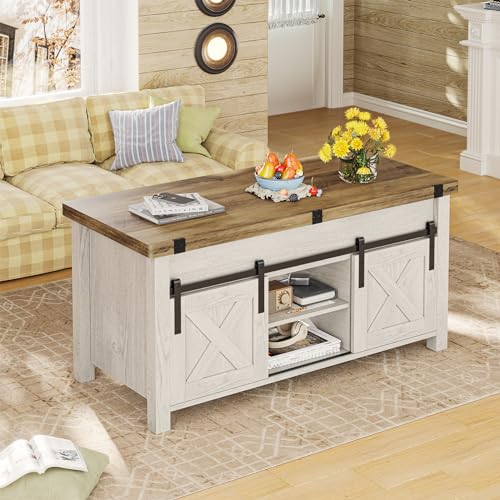 SEDETA Lift Top Coffee Table with Storage, Convertible Dining Table, Grey M719