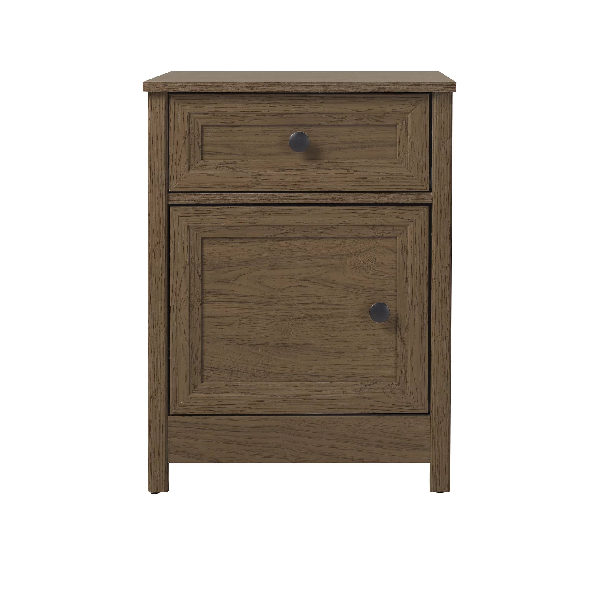 Manor Park Classic 1 Door Drawer Nightstand, Dark Walnut F8046