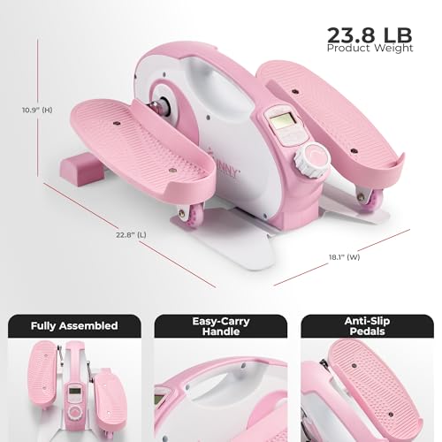 Sunny Health & Fitness Under Desk Elliptical Exerciser, Magnetic, Pink Y689540