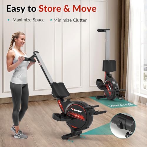 Wenoker Magnetic Rowing Machine for Home, 350 LB Capacity, Quiet with LCD Monitor S651444