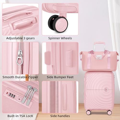 LARVENDER Luggage Sets 3 Piece, 20in Carry On PP Hardshell Suitcase with Spinner Wheels Q3160