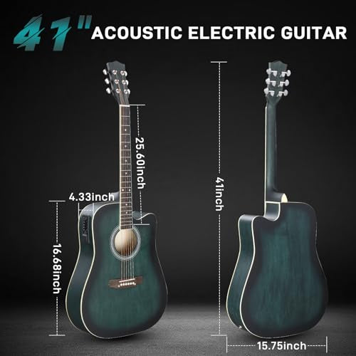Ktaxon Full-Size Acoustic Electric Guitar with Amp, Black O1421