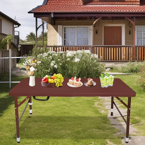 Portable Plastic Folding Table 4ft Heavy Duty Indoor Outdoor Y145657