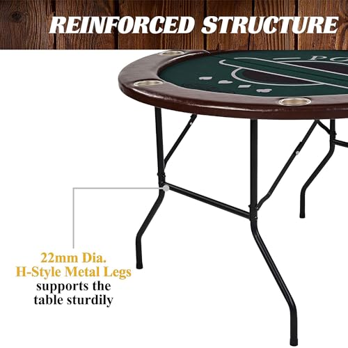 Barrington Folding Poker Table with Padded Rail and Felt Playing Surface D15193