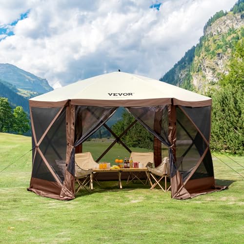 VEVOR Pop Up Gazebo Screen Tent 10x10ft with Mosquito Netting B21209