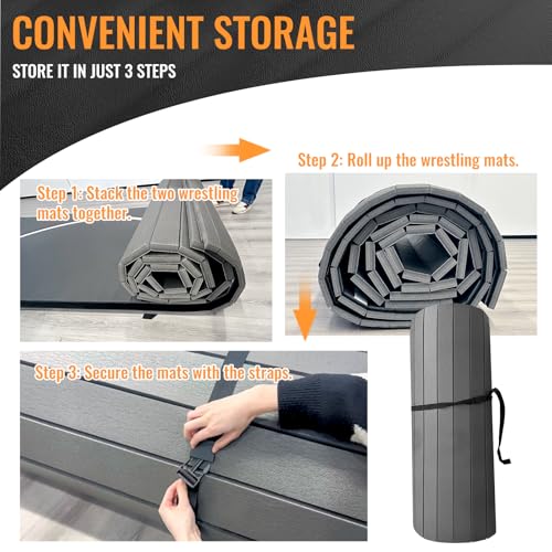 10' x 10' Flexi Roll Wrestling Mat 1.25" Thick BJJ Jiu Jitsu Mat Y4964