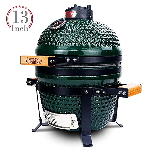 Ceramic BBQ Charcoal Kamado Grill 13 Inch Portable Tabletop Red Y244