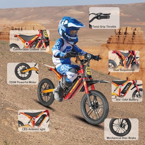 ARC-I 36V Electric Dirt Bike for Kids 5-8, 750W, 22MPH, 16" Tires W181791