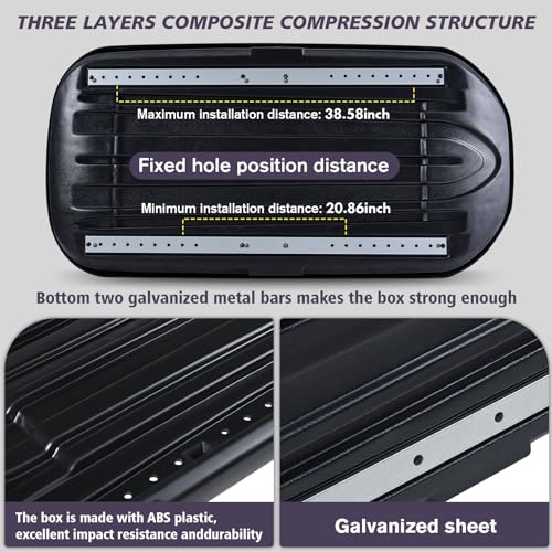 White Rooftop Cargo Box Carrier 21 Cubic Feet Dual Side Opening Waterproof Y6692