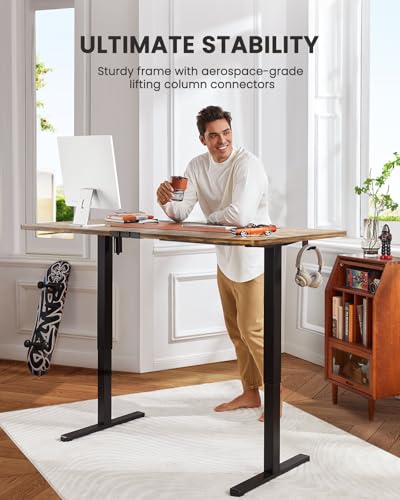 ErGear Electric Standing Desk with Drawer, 55 x 24, Rustic Brown M965