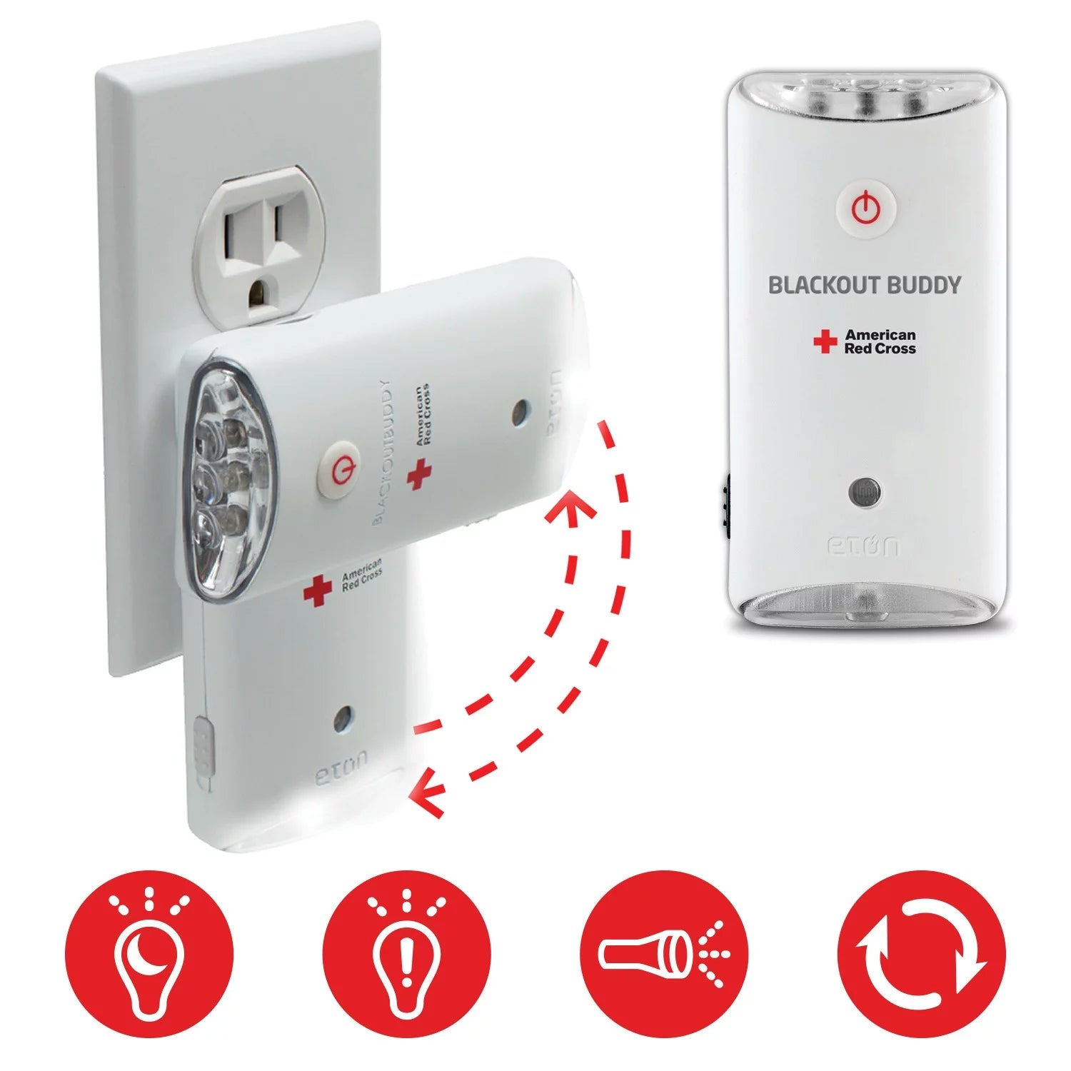 Eton American Red Cross Blackout Buddy Swivel Light, 3 Pack M6756
