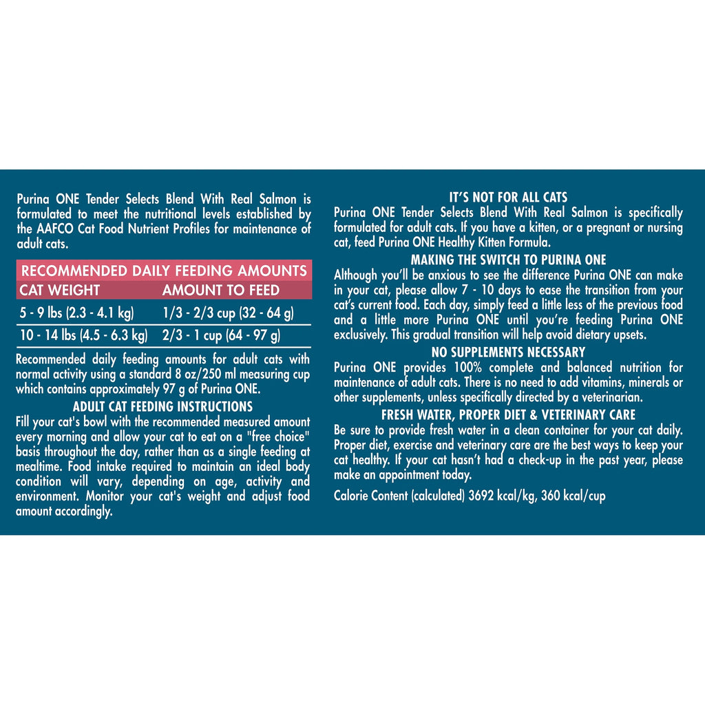 Purina ONE Tender Selects Blend with Real Salmon Cat Food, 22 lb. Bag H959