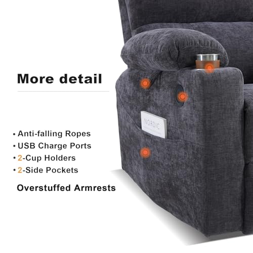 Power Lift Recliner Chair with Heat and Massage for Elderly, Coffee J9646