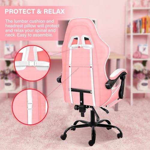 Gaming Chair with Footrest, Lumbar Support, Red/Black M9231