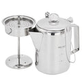 Tomfoto 1.2L  9 Cup Stainless Steel Percolator Coffee Pot Coffee Maker for Camping Home Kitchen