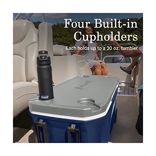 Coleman Classic Series Insulated Rolling Cooler, 65-Quart, Leak-Resistant F832