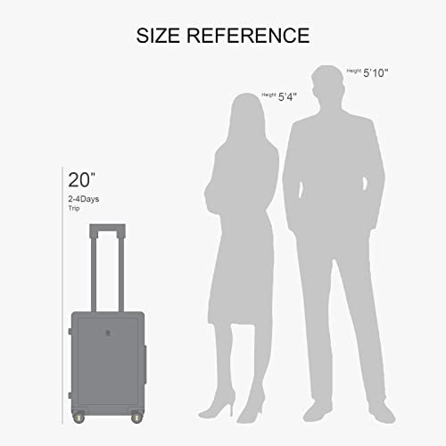 LEVEL8 Hard Shell Carry-On Luggage with TSA Lock, 20 Inch, Black V41961