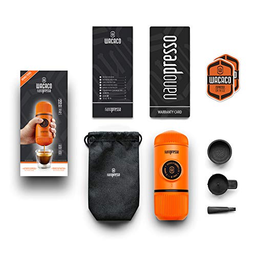 WACACO Nanopresso Portable Espresso Maker, 18 Bar Pressure, Manual Travel Coffee Maker F884