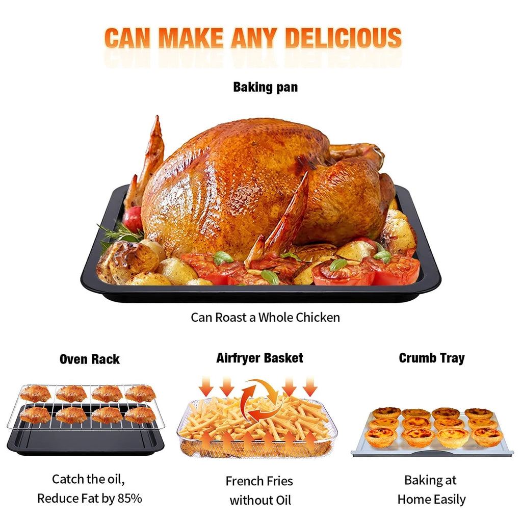 Geek Chef 26 Quart Air Fryer Oven Toaster, Silver E6545