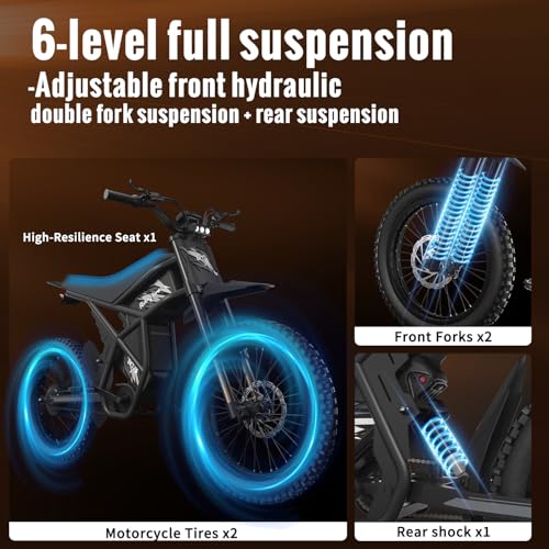 GT73PRO/GT73 Electric Dirt Bike for Adults, 3000W 60V 50MPH, Dual Battery 85 Miles Z405