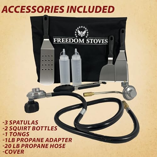 Freedom Stove 22" Non Stick Ceramic Coated Propane Gas Griddle with Locking Lid A214582