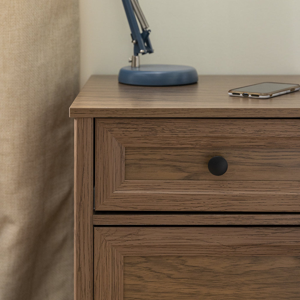 Manor Park Classic 1 Door Drawer Nightstand, Dark Walnut F8046
