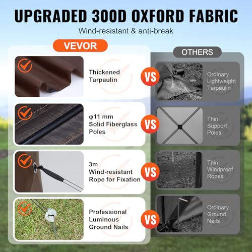 VEVOR Pop Up Gazebo Screen Tent 10x10ft with Mosquito Netting B21209