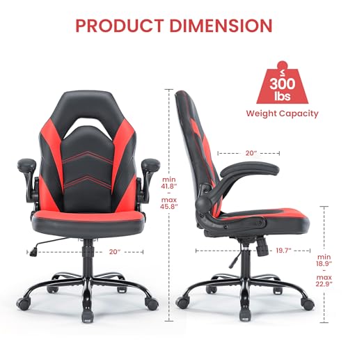Gaming Chair with Footrest, Lumbar Support, Red/Black M9231