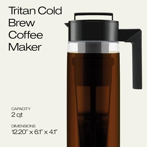 Takeya Tritan Cold Brew Coffee Maker - 1 Quart, Black W8574