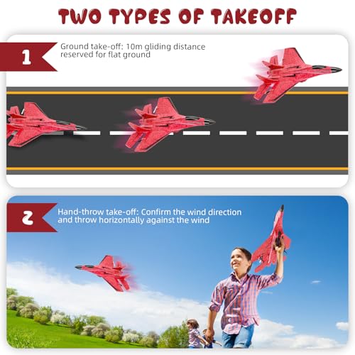 RC Plane Remote Control Airplane Toy 2.4GHz with Lights for Adults Kids I576
