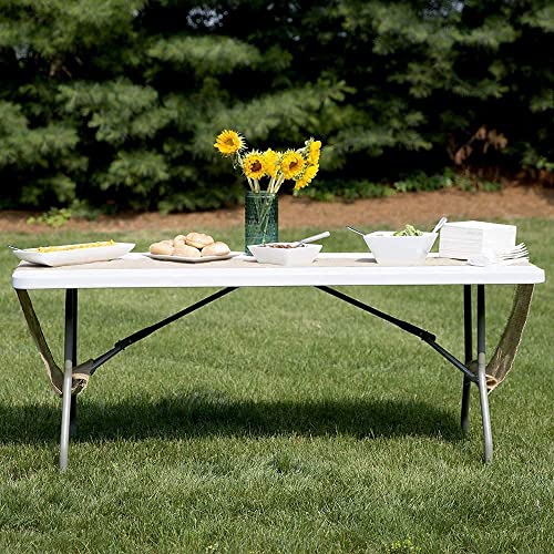6ft Folding Table White Plastic Portable Indoor Outdoor K370