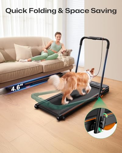 UREVO Strol 2E Smart 2-in-1 Folding Treadmill with Safety Handle E1534