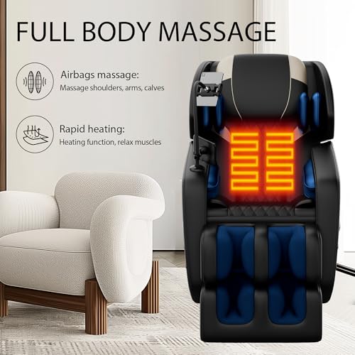 Gold Full Body Massage Chair with Airbags and Foot Roller C8518