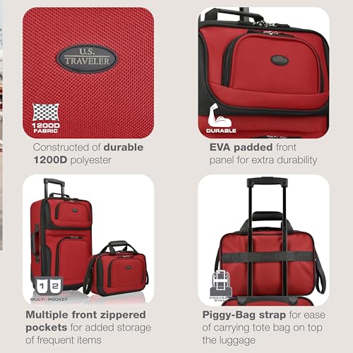 U.S. Traveler Rio Expandable Carry-on Luggage, Orange R95197
