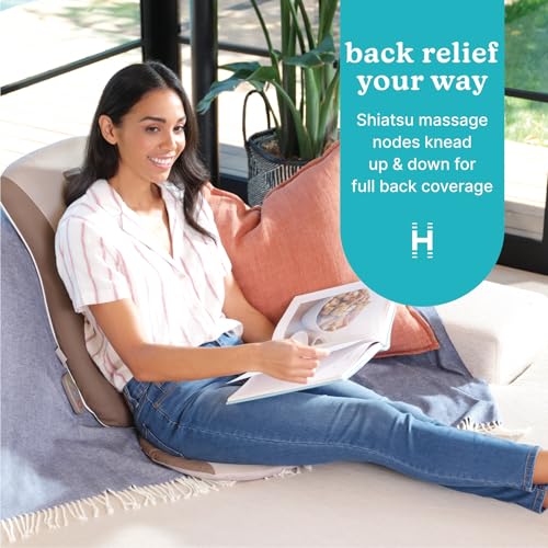 Homedics Shiatsu Massage Cushion with Heat for Back, 3 Zones U26612