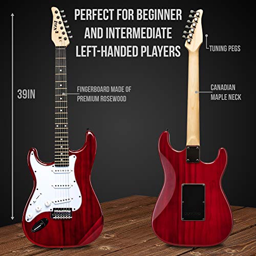 LyxPro Electric Guitar 39" Beginner Starter Kit with 20W Amp, Black B69338
