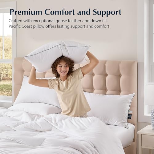 Pacific Coast Feather and Down Bed Pillows for Side and Back Sleepers, King 2 Pack H8237