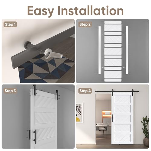 JUBEST 36" x 84" Sliding Barn Door Kit with Hardware, Black R91690