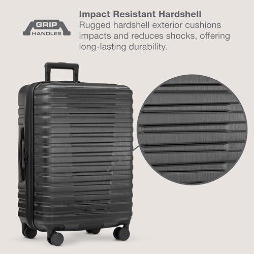 U.S. Traveler Boren Polycarbonate Hardside Carry-on Suitcase with 8 Spinner Wheels, Teal, 22-Inch S2578