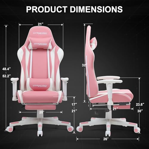 GTRACING Gaming Chair with Footrest, Blue R841