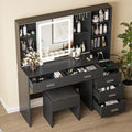 Fameill Vanity Desk with Mirror and Lights, 5 Drawers, Charging Station, White H302