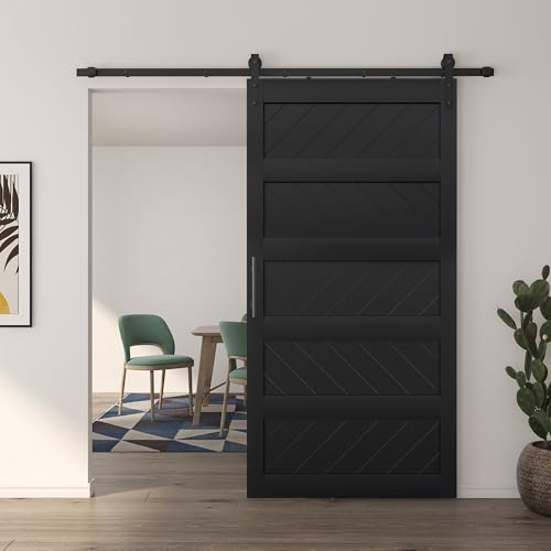 JUBEST 36" x 84" Sliding Barn Door Kit with Hardware, Black R91690