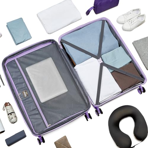 LARVENDER Luggage Sets 3 Piece, 20in Carry On PP Hardshell Suitcase with Spinner Wheels Q3160