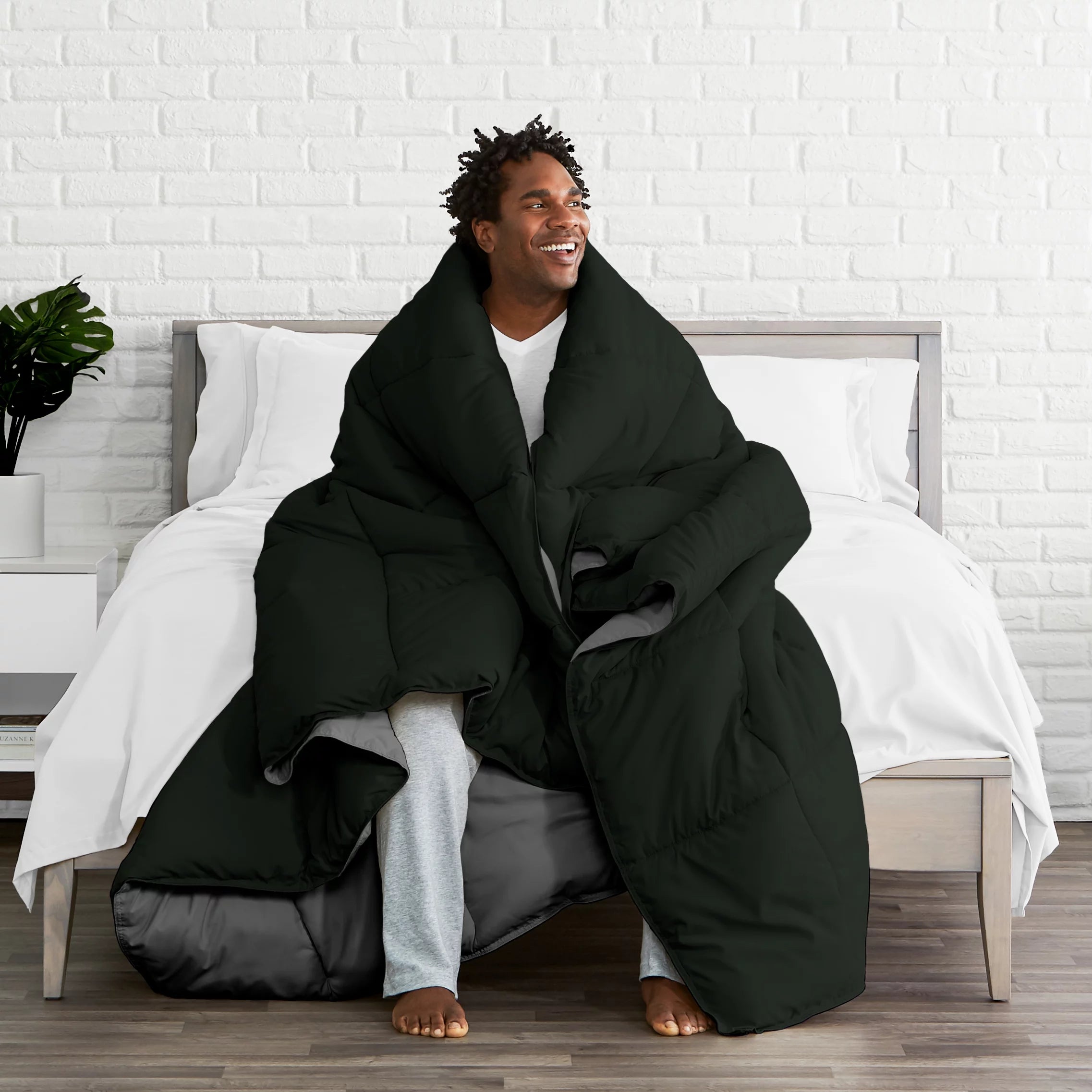 Bare Home 1800 Collection Plush Comforter King, Reversible Washable L8346