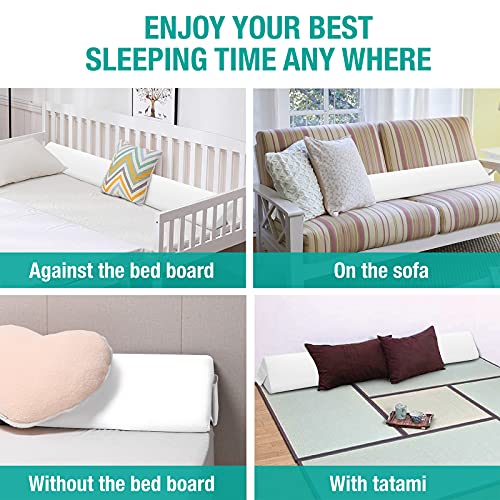 Vekkia King Bed Wedge Pillow for Headboard Mattress Gap Filler, Blue 76"x10"x6" C139495
