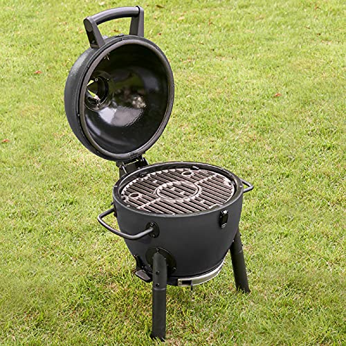 Char-Griller AKORN Jr. Portable Kamado Charcoal Grill and Smoker with Cast Iron Grates U287745